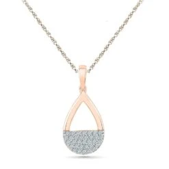 Diamond Cluster Pendant Necklace With Teardrop Shape