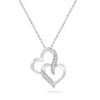 Tiny Double Diamond Necklace 2 Tiny Double Diamond Necklace -Johan Jewelry Shop SHPH01715115mmSilver