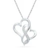 Double Heart Infinity Necklace, Silver -Johan Jewelry Shop SHPH017911AAW19.8mmDiamondHeartNecklace