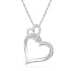 Unique Diamond Double Heart Necklace -Johan Jewelry Shop SHPH072333AAW20mm