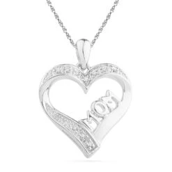 Heart Mom Necklace Accented With Diamonds 8 Heart Mom Necklace Accented With Diamonds -Johan Jewelry Shop SHPH072417AAW25mmMomHeartNecklace e2add8c3 6a96 465f bf93 9df04ae08429