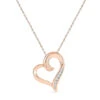 Swirly Diamond Heart Necklace -Johan Jewelry Shop SHPH073074ATP14mmRG
