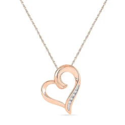 Swirly Diamond Heart Necklace