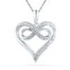 Diamond Infinity Heart Pendant Necklace -Johan Jewelry Shop SHPH074360AAW28mm