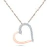 Diamond Accented Tilted Heart Necklace 2 Diamond Accented Tilted Heart Necklace -Johan Jewelry Shop SHPH200115RG 1