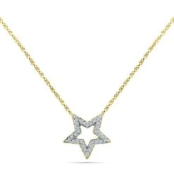 Diamond Star Necklace -Johan Jewelry Shop SHPQ201664YG 1