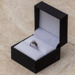 White And Black Diamond Engagement Ring