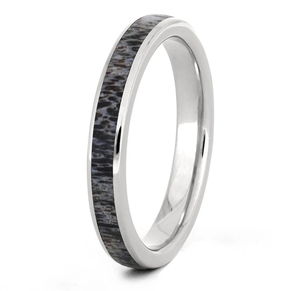 Thin Deer Antler Women's Wedding Ring 6 Thin Deer Antler Women's Wedding Ring - Image 4
