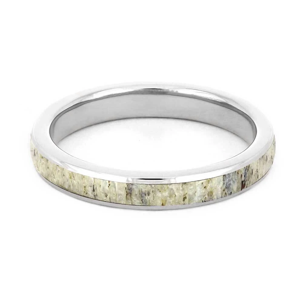 Thin Deer Antler Women's Wedding Ring 7 Thin Deer Antler Women's Wedding Ring - Image 5