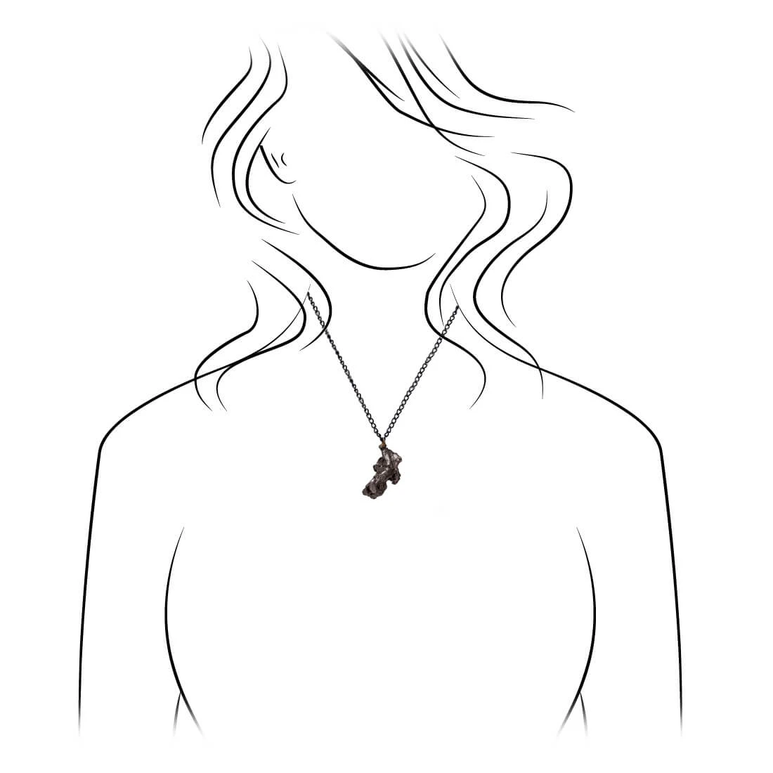 Meteorite Nugget Necklace With Black 30" Chain 11 Meteorite Nugget Necklace With Black 30" Chain - Image 9