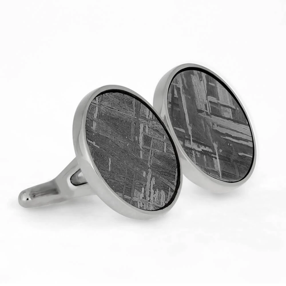 Gibeon Meteorite Round Cuff Links 7 Gibeon Meteorite Round Cuff Links - Image 5