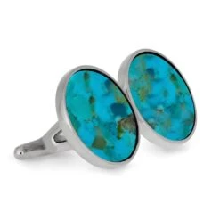 Totally Turquoise Gift Set - Cuff Links & Tie Clip -Johan Jewelry Shop SIG3043 Flat 3 d4e3da27 688e 40a2 80b6 ac7498470224