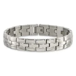 Three Strand Weave Style Bracelet In Stainless Steel
