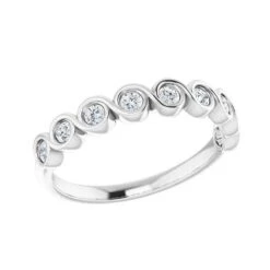 White Gold 1/4 CTW Diamond Anniversary Band With Swirling Bezel Setting