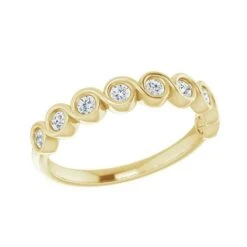 Yellow Gold 1/4 CTW Diamond Anniversary Band With Swirling Bezel Setting