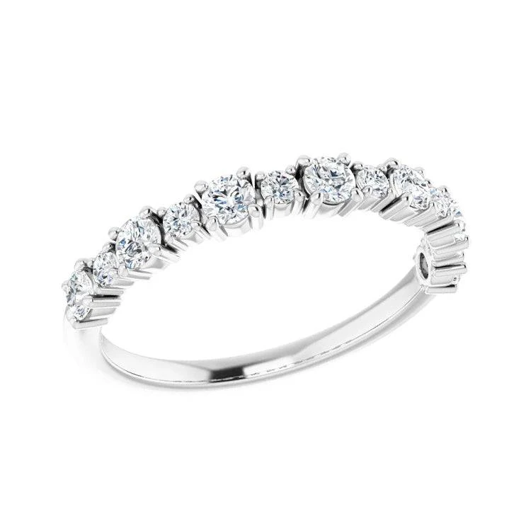 Round Cut Alternating Diamond Half Eternity Anniversary Band 4 Round Cut Alternating Diamond Half Eternity Anniversary Band - Image 2
