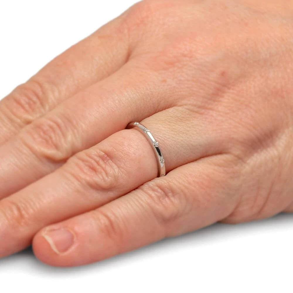 Starburst Eternity Band, Stackable Star Ring 6 Starburst Eternity Band, Stackable Star Ring - Image 4