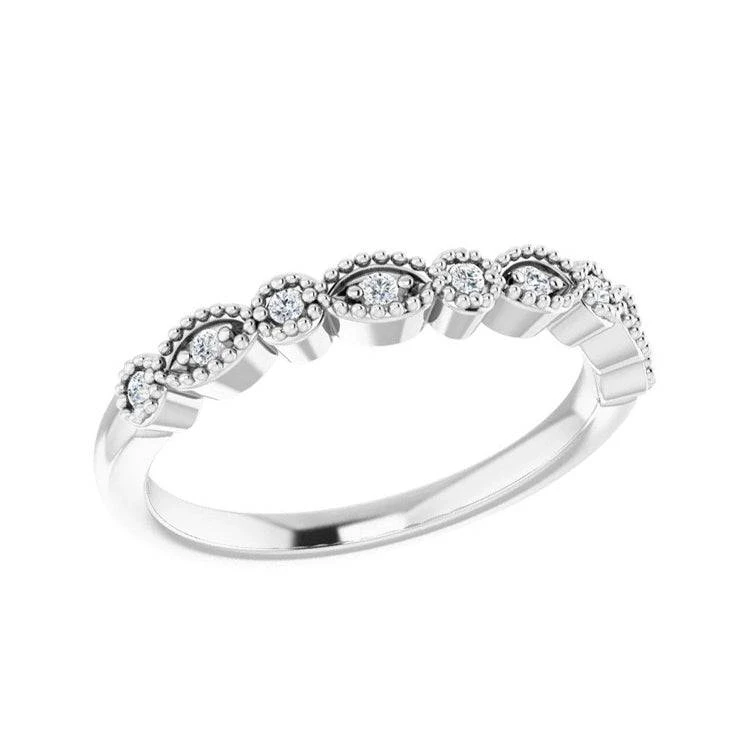 Vintage Style Diamond Wedding Band 4 Vintage Style Diamond Wedding Band - Image 2