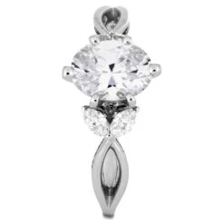 Moissanite Engagement Ring With Diamond Leaf Accents On Band -Johan Jewelry Shop ST676 13 1 E 0075d008 ab1b 40d9 b44a cf2114dd3a02