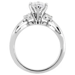 Oval Diamond Engagement Ring With Leaf Accented Band -Johan Jewelry Shop ST676 13 3 E