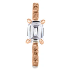 Emerald Cut Moissanite Engagement Ring -Johan Jewelry Shop ST699 22 1E