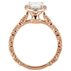 Halo Engagement Ring With Diamonds And Scroll Band -Johan Jewelry Shop ST699 25 3E 0c317682 f887 455c 8358 7e98c01c22da