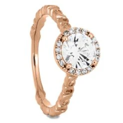 Halo Engagement Ring With Diamonds And Scroll Band -Johan Jewelry Shop ST699 25E 68383883 e111 434b bf0a b856486f36ae