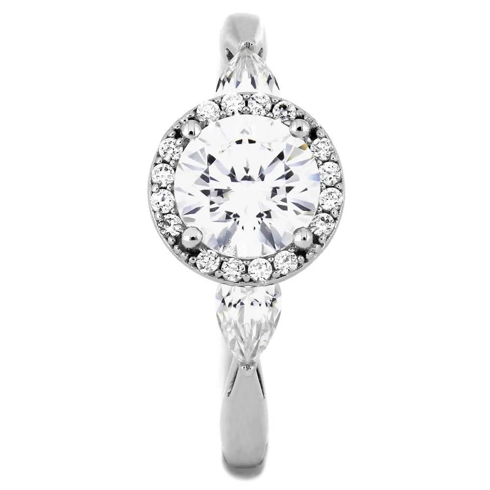 Moissanite Halo Engagement Ring With Diamond Accents 6 Moissanite Halo Engagement Ring With Diamond Accents - Image 4