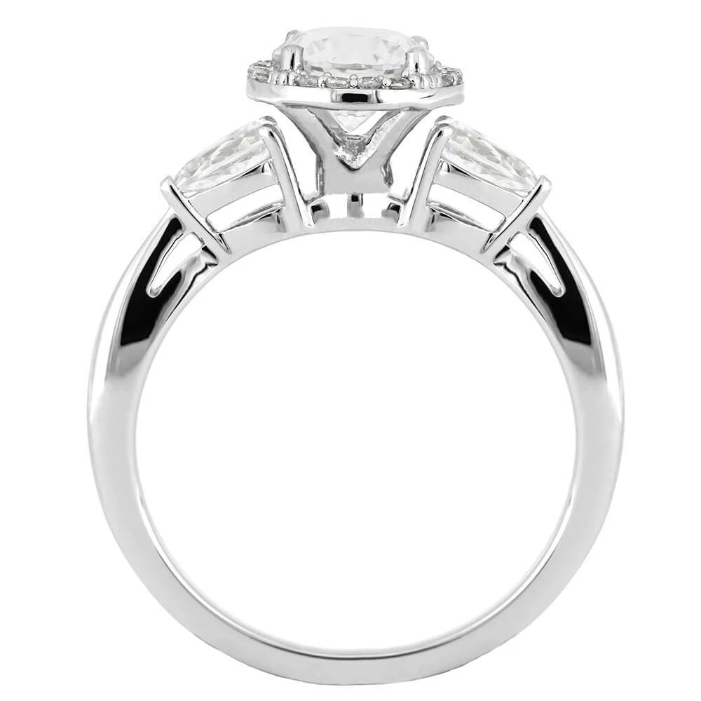 Moissanite Halo Engagement Ring With Diamond Accents 8 Moissanite Halo Engagement Ring With Diamond Accents - Image 6