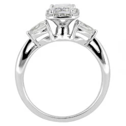 Emerald Cut Moissanite Halo Engagement Ring 20 Emerald Cut Moissanite Halo Engagement Ring -Johan Jewelry Shop ST711 27 3E