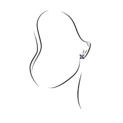 Lab-Grown Blue Sapphire Flower Shaped Stud Earrings 7 Lab-Grown Blue Sapphire Flower Shaped Stud Earrings -Johan Jewelry Shop ST85948