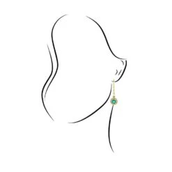 Natural Emerald & Natural Diamond Dangle Earrings -Johan Jewelry Shop ST862472