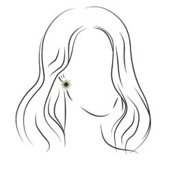 Natural Green Tourmaline & Natural Diamond Flower Stud Earrings -Johan Jewelry Shop ST869822