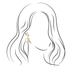 Crescent Moon Dangle Earrings -Johan Jewelry Shop ST88235