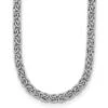 Silver Byzantine Necklace With Hollow Links 2 Silver Byzantine Necklace With Hollow Links -Johan Jewelry Shop SVAUNE75