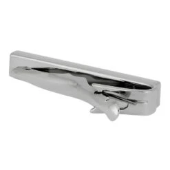 Fossilized Dinosaur Bone Tie Clip -Johan Jewelry Shop Silver Tie clip