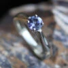 Solitaire Tanzanite Engagement Ring With Diamond Accents