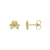 Petite Skull & Crossbones Gold Stud Earrings -Johan Jewelry Shop StullerEarrings 0075 ST87519