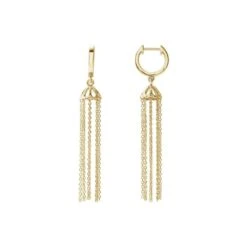 Hinged Hoop Chain Dangle Earrings