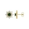 Natural Green Tourmaline & Natural Diamond Flower Stud Earrings -Johan Jewelry Shop StullerEarrings 0114 ST86982