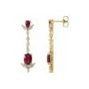 Amazing Natural Ruby & Natural Diamond Dangle Earrings -Johan Jewelry Shop StullerEarrings 0122 ST86907