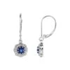 Natural Blue Sapphire & Natural Diamond Halo Dangle Earrings 1 Natural Blue Sapphire & Natural Diamond Halo Dangle Earrings -Johan Jewelry Shop StullerEarrings 0172 ST86245