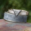 Coordinating Meteorite Rings With Triangle Meteorite Stone 1 Coordinating Meteorite Rings With Triangle Meteorite Stone -Johan Jewelry Shop TriangleSet