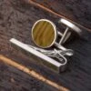Stone Cold Whiskey Barrel Gift Set - Cuff Links & Tie Clip -Johan Jewelry Shop WhiskeyBarrelGiftSet