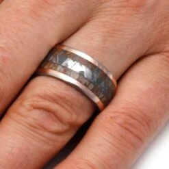 Dinosaur Bone Ring & Meteorite Ring With Gold Pinstripes -Johan Jewelry Shop a3f84d3e4df592aeb3039fee9b17e0d0