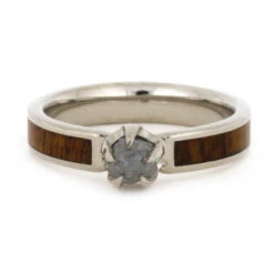 Rough Diamond Engagement Ring With Ironwood Inlay -Johan Jewelry Shop aa7ac26a7d1686444e9bb68f36c002ed