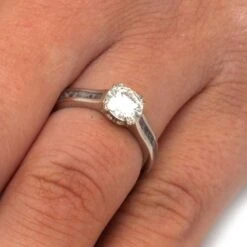 Moissanite Engagement Ring In White Gold With Antler Prongs -Johan Jewelry Shop af33b4683c85f4f6e44a224256b50b4b