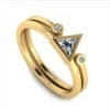 Triangle Diamond Bridal Set Fashioned In 10k Yellow Gold-2978 -Johan Jewelry Shop b1880195eee47288af6e0519a7224a85