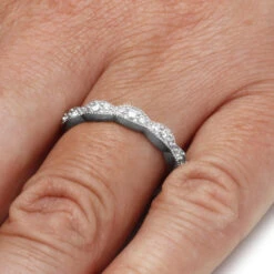 Women's Diamond Wedding Band With Milgrain Edges -Johan Jewelry Shop b804157bfe954036b9fbc34557334643