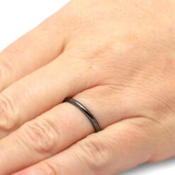 Thin Black Ceramic Women's Wedding Band, 2mm Ring -Johan Jewelry Shop blackceramicwomen sband